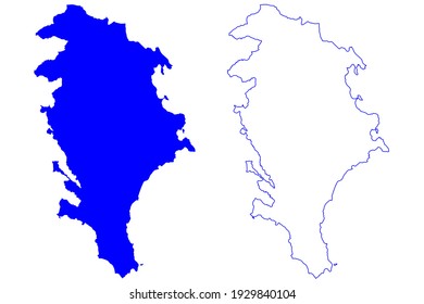 Free municipal consortium of Syracuse (Italy, Italian Republic, Sicily region) map vector illustration, scribble sketch Province of Syracuse map