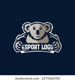 Free Muscular Koala Bear Mascot Esport Gaming Logo Vector
