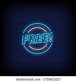 Free Neon Signs Style Text vector