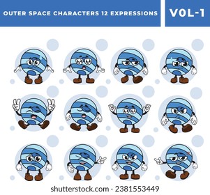 Free Neptune Mascot Vector Images Set