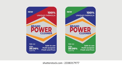 Free new cleaner detergent label design templae super power label for free bottle label covid19