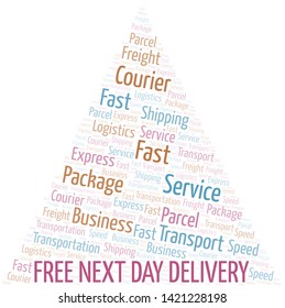 Free Next Day Delivery word cloud. Wordcloud made with text only.