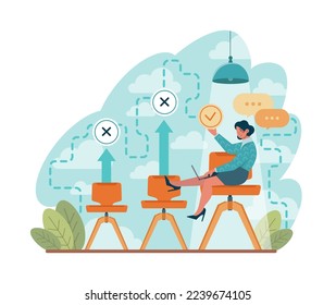 Free niche opportunity. Customer segment definition for marketing campaign development. Target group engagement. Flat vector illustration