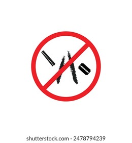 Free no drugs sign vector free and editable background