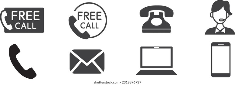 free number icons of telephone