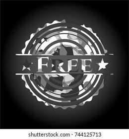 Free on grey camo texture