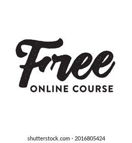Free Online Course, Online Learning, Free Course, Learning Course, Learning Graphic, Education Graphic,  Text, Vector Illustration Background	
