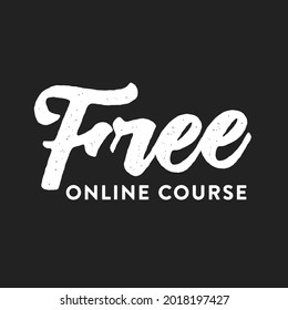 Free Online Course, Online Learning, Free Course, Learning Course, Learning Graphic, Education Graphic,  Text, Vector Illustration Background	
