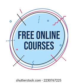 Free online courses education workshop sign vector