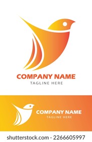 Free Orange Simple Bird Logo