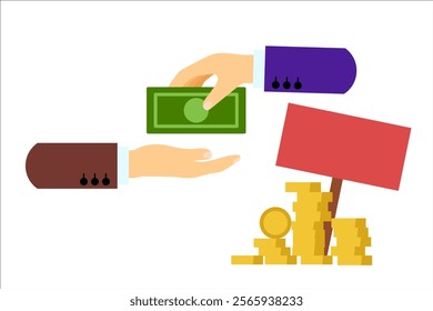 Free paid. Vector simple color flat illustration. 