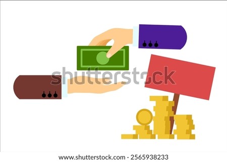 Free paid. Vector simple color flat illustration. 
