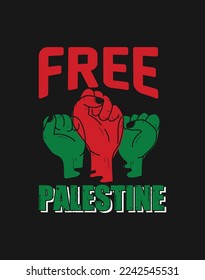 Free Palestine Against Terrorisms Concept Vector Design Illustration Used for Shirt Design