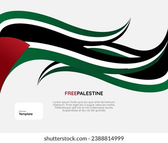 Free Palestine banner, with empty space for sentence. Template with Palestine flag for support of the ongoing war with Israel.