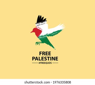 Free Palestine the butterfly flag Vector illustration background. Pray for Palestine, gaza, muslim, free quds flag wallpaper, flyer, banner, t-shirt, post vector illustration