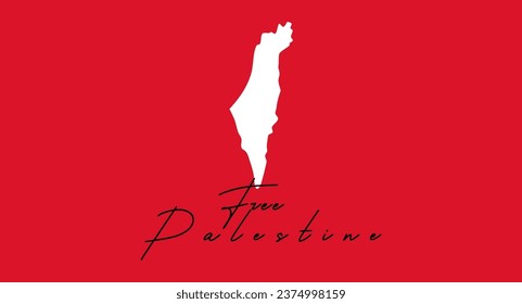 Free Palestine design with Palestinian flag. Design elements, posters, banners