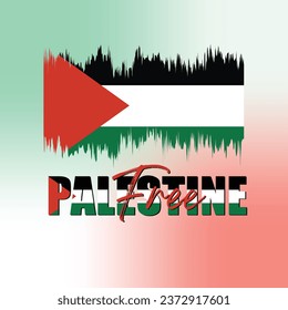 Free Palestine Flag Illustration Design Over A Gradient background 