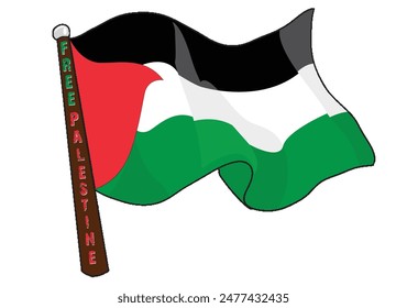 Vektorillustration der Freien Palästina-Flagge.
