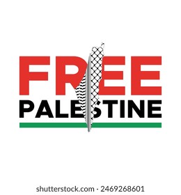 Free Palestine flag vector, Save Gaza Save Palestine illustration for banner, t-shirt, poster, sticker, badges, social media design