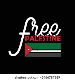  Free Palestine flag vector typography t-shirt design graphics.