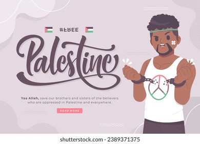 free palestine lettering illustration background