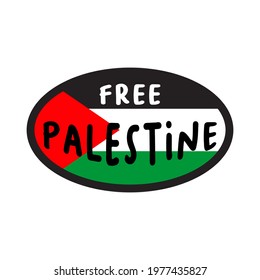 Free Palestine logo vector design. sticker button design 