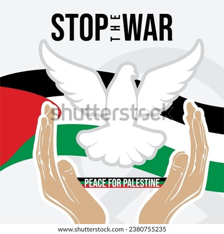 Free Palestine. No war. Flag of Palestine. Support for Palestine. Peace for Palestine. Stop war. 