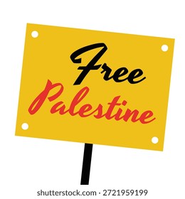 Cartel de Palestina gratis en estilo de diseño plano. Perfecto para proyectos de activismo. Ilustración vectorial de objeto simple.