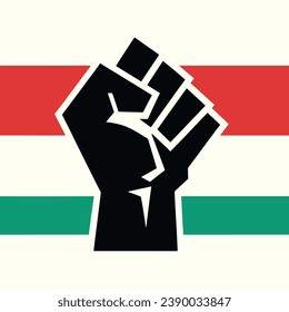 Free Palestine Raised Fist Vector Template