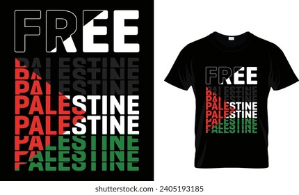 Free Palestine T Shirt Design Template. svg