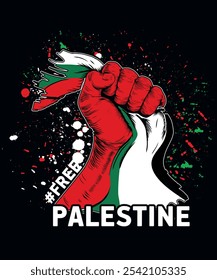 Free palestine t shirt design  vector illustration