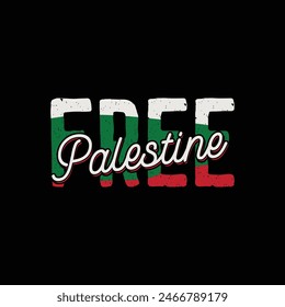 free Palestine typography t-shirt design poster