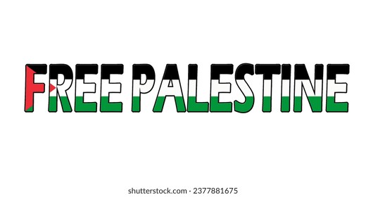 Free Palestine vector design with Palestine flag
