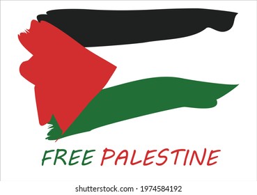 Free Palestine - vector illustration flag wallpaper
