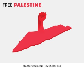 Free Palestine, we stand with Palestine. Flag of Palestine with fist to show support for Palestine Vector EPS 10. clenched Hand support - 