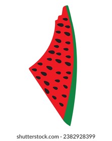 Freie Palästina! Wir stehen mit Palästina! Palästinensische Flagge mit Watermelon-Metapher