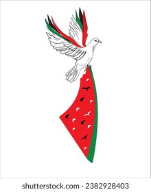 Free Palestine! We stand with Palestine! Palestine Flag with Watermelon metaphor