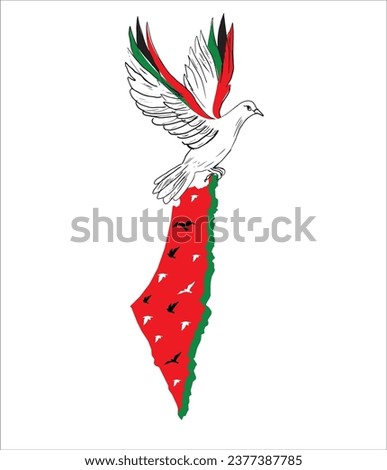 Free Palestine! We stand with Palestine! Palestine Flag with Watermelon metaphor