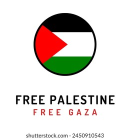 Free Palestine.Free Gaza. Palestine Flag  design for banner, social media, poster 3D Illustration.