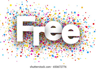 Free paper card with color drops. Vector illustration.