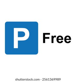 free parking area icon with white background