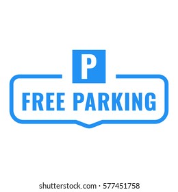 Free parking. Badge. Flat vector illustration on white background.