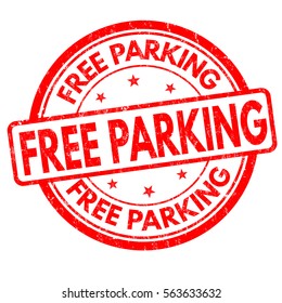 Free parking grunge rubber stamp on white background, vector illustration