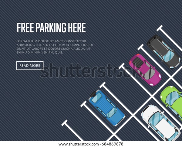 Free Parking Here Poster Flat Style Stock Vector (Royalty Free) 684869878