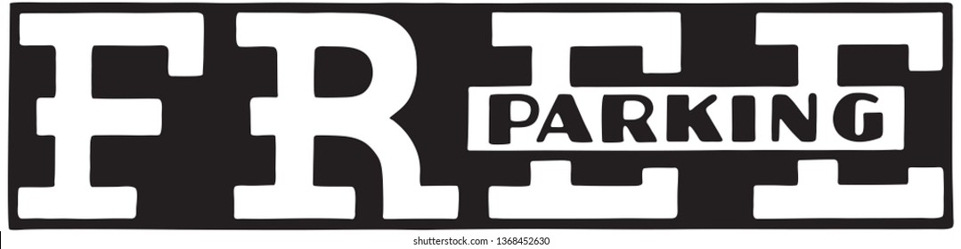 Free Parking - Retro Ad Art Banner