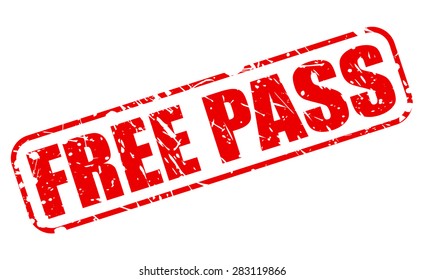 Free Pass Red Stamp Text On White