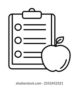 Free Personal Nutrition Report Icon – Clipboard with Apple Representing Nutrition Guidance