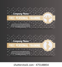 Free Personal Training, Gift Voucher For Gym, Fitness Club, Gold On Dark