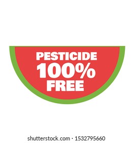 free pesticide watermelon fruit product tag sign design vector illustration