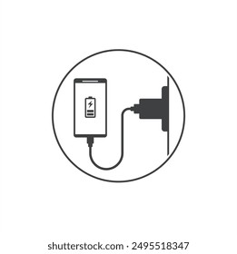 free phone charge symbol, vector art.
